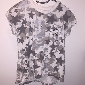 CONVERSE GRAY & SILVER STAR TEE SIZE LARGE KIDS